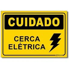 Placa de Advertência para Cerca Elétrica "Perigo Cerca Elétrica"