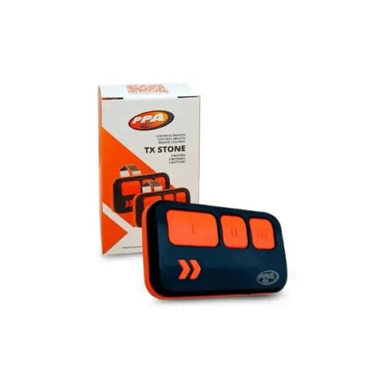 Controle Remoto PPA Stone 3B Preto/Laranja – 3 Botões para Portões Automáticos