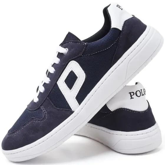 Tenis Casual Esportivo Unissex Conforto em Sintetico Preto Polo Blu do 34 ao 44