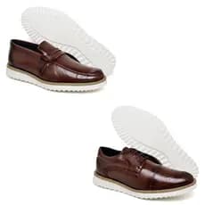 Kit 2 Pares Sapato Masculino Oxford Social de Luxo Confortável Marrom do 37 ao 44