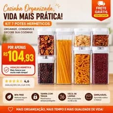 #potehermetico #potesorganizadores #porta_mantimentos #cozinhaorganizada #poteacrilico Kit 7 Potes Herméticos Acrílico