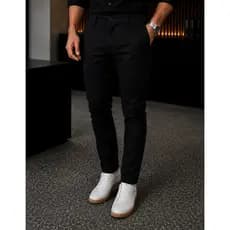 Calça Sarja Sport Fino Masculina Social Slim Bolso Faca Embutido Lycra Básica Chino Alfaiataria