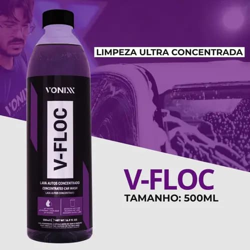 V-Floc Vonixx 500ml Shampoo Automotivo pH Neutro Alta Lubrificação Original
