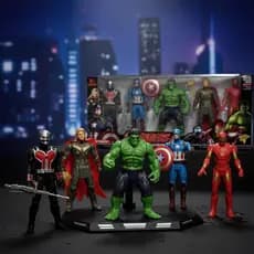 Kit 05 Bonecos Vingadores  Avengers 15 Cm Articulados Luz Brinquedo Pronto Entrega