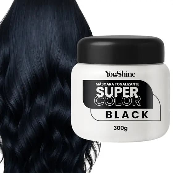 Tonalizante Preto Black Mecha Fácil Super Color YouShine 300g Efeito Natural Super Resultado