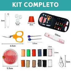 Kit Costura Com 33 Peças Linhas E Agulhas Estojo Completo