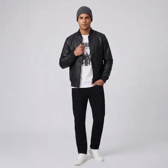 Jaqueta Masculina Courino Couro PU Casaco Motoqueiro Blusa Frio Leve Casual Impermeavel Inverno