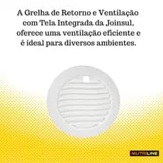 Grelha Acabamento Ventilação 100mm  pra Exaustores, coifas, portas
