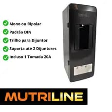 Caixa Distribuição Sobrepor Para 1 Ou 2 Disjuntores E Tomada