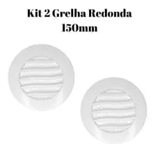 kit 2 Grelha De Ventilação Redonda  Com Tela Integrada Dn 150 - Joinsul