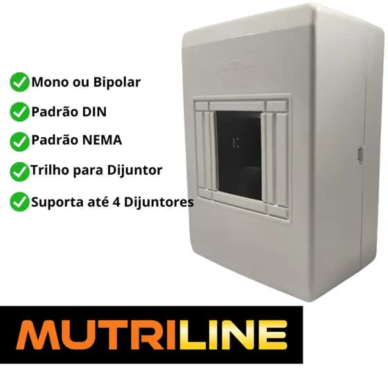 Caixa Quadro Passagem 4 Disjuntores Din  Sobrepor Joinsul
