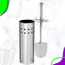Escova Sanitária Vaso Limpeza em Aço Inox com Suporte Cabo Longo Higienização Clink