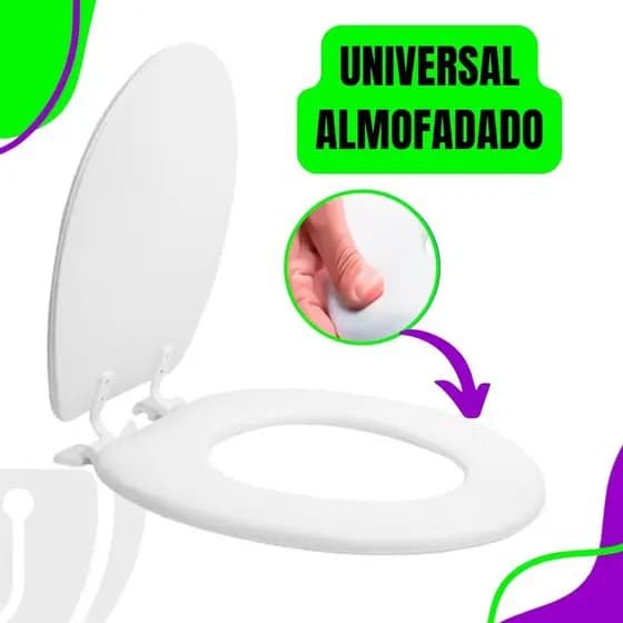 Assento Sanitário Universal Almofadado Premium com Tampa Privada