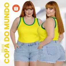 Regata Brasil Plus Size Feminina Confortável para Dia a Dia Torcer Brasil Torcida Dia de Jogo até G4