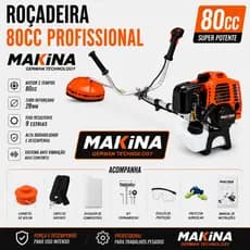 Roçadeira Multifuncional Makina 80cc – 4.0HP Alta Performance Profissional+DISCO 80 DENTES