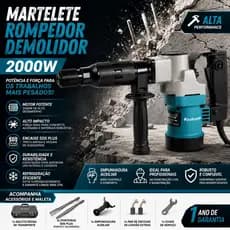 MARTELETE ROMPEDOR DEMOLIDOR 2000W  110/220 10 KILOS NK8810 K Nakasaki
