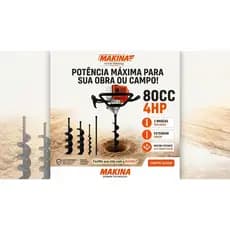 PERFURADOR DE SOLO A GASOLINA 80CC MAKINA INCLUI BROCAS (80×10 cm, 80×15 cm, 80×20 cm) MK-BD80