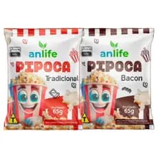 Kit 20 Pipocas Anlife Salgada 65g - Tradicional Ou Bacon