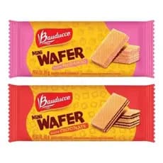 Kit 96 Sachês Mini Wafer Bauducco Sabor Morango E Chocolate