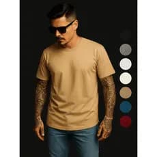 Camiseta Masculina 100% Algodão Premium Lisa Moda Resistente Prática Malha Confortável Streetwear