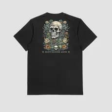 Camiseta Plus Size Necroflora Caveira Floral G1 G2 G3 100% Algodão Moda Masculina Malha Resistente