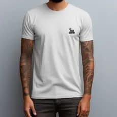 Camiseta Logo Simples Básica 100% Algodão Malha Resistente Confortável Moda Masculina Estampada