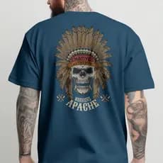 Camiseta Masculina 100% Algodão Estampa Índio Streetwear Malha Premium Reforçada confortavel