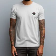 Camiseta Básica Flor Old Camisa Estampa Floral Rosa 100% Algodão Confortável Masculina Malha