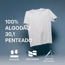 Camiseta Masculina Lisa Básica Algodão 30.1 Respirável Premium Confortável Casual Moderna T-shirt