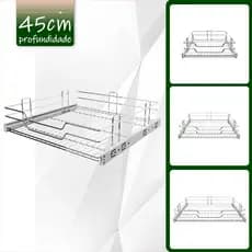 Gaveta fruteira Aramada Cromada 45cm Profundidade