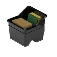 Porta Sabão Esponja Tanque Tanquinho Lavanderia 2 Partes Organizador Pratico Cor Preto - Nitron