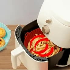 Kit 6 Cestas Silicone P/ Air Fryer Antiaderente Reutilizável