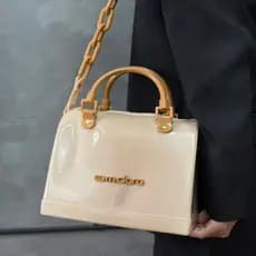 Bolsa Feminina M. Clara Silicone BLOOM Premium Injetado Alça E Corrente