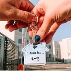 🔑🏠 Chaveiro Nosso Lar Personalizado – Acrílico | Presente para Casal