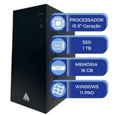 Computador I5 8ª Geração MultiPC 16GB SSD 1TB NVMe Win11 Pro Ideal para Escritório, Empresa e Home Office