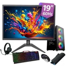 Computador Gamer i5 3ª Geração RX550 Memória RAM 16GB SSD 1TB NVMe + Monitor 19" + Kit Gamer