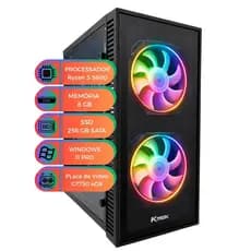 PC Gamer Ryzen 5 5600 GPU GT730 4GB SSD 256GB 8GB RAM Windows 11 Computador MultiPc