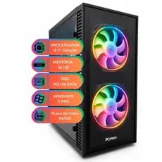 PC Gamer RX550 i5 3ª Geração 16GB RAM SSD 512GB TPM 2.0 Win 11 Alto Desempenho