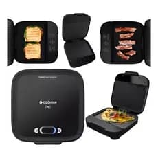 Sanduicheira Eletrica Cadence 110v Chapa Misteira Click Grill Tostex Para Hamburguer Omelete Ovo Bacon Na Cor Preto