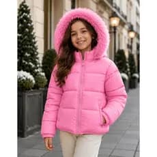 Jaqueta Puffer Feminina Infantil Forrada Impermeavel Bobojaco Frio Juvenil