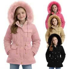 Jaqueta Puffer Feminina Infantil Forrada Parka Impermeavel Sarja Apeluciada Frio Juvenil 6 a 16