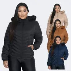 Jaqueta Blusa Feminina Puffer Bobojaco Corta vento Forrada Impermeável Inverno