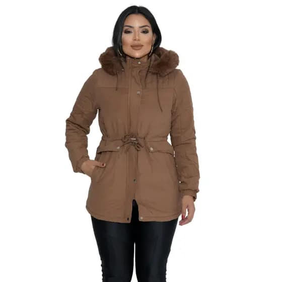 Jaqueta Feminino De Inverno Parka Térmica Com Capuz Espesso Impermeavel Frio Neve