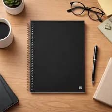 Caderno Preto 70 Folhas 1 Matéria Capa Anotações Estudo Escolar Papelaria