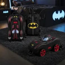 Mala Infantil 3D Rodinhas Preta Viagem Menino Bagagem Escolar Resistente Leve Compacta