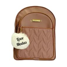 Mochila Feminina Bolsa Mochilinha Estampa Linda e Delicada + CHAVEIRO POMPOM