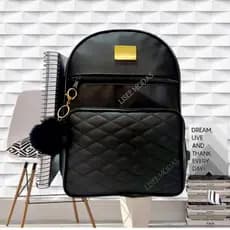 Mochila Feminina Bolsa Mochilinha Blogueirinha da Moda + Chaveiro Pompom