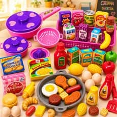 Brinquedo Faz de Conta 36 Pçs Cesta Panelas+ Frigideira Comidinha Cozinha Menina Infantil