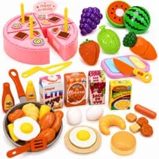 Kit Comidinhas Frutas Legumes Frigideira De Brinquedo Infantil 36 Peças Menina Cozinha Bolo