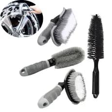 Kit de Escovas Profissionais P/ Limpeza de Rodas Pneus Aros 4 Peças